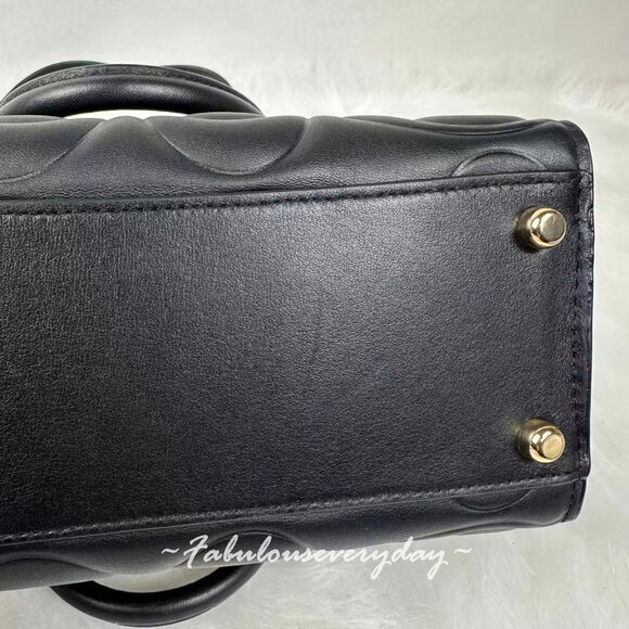 Coach Maggie Small Tote Bag In Signature Leather in Black CY670 - Picture 2 of 9